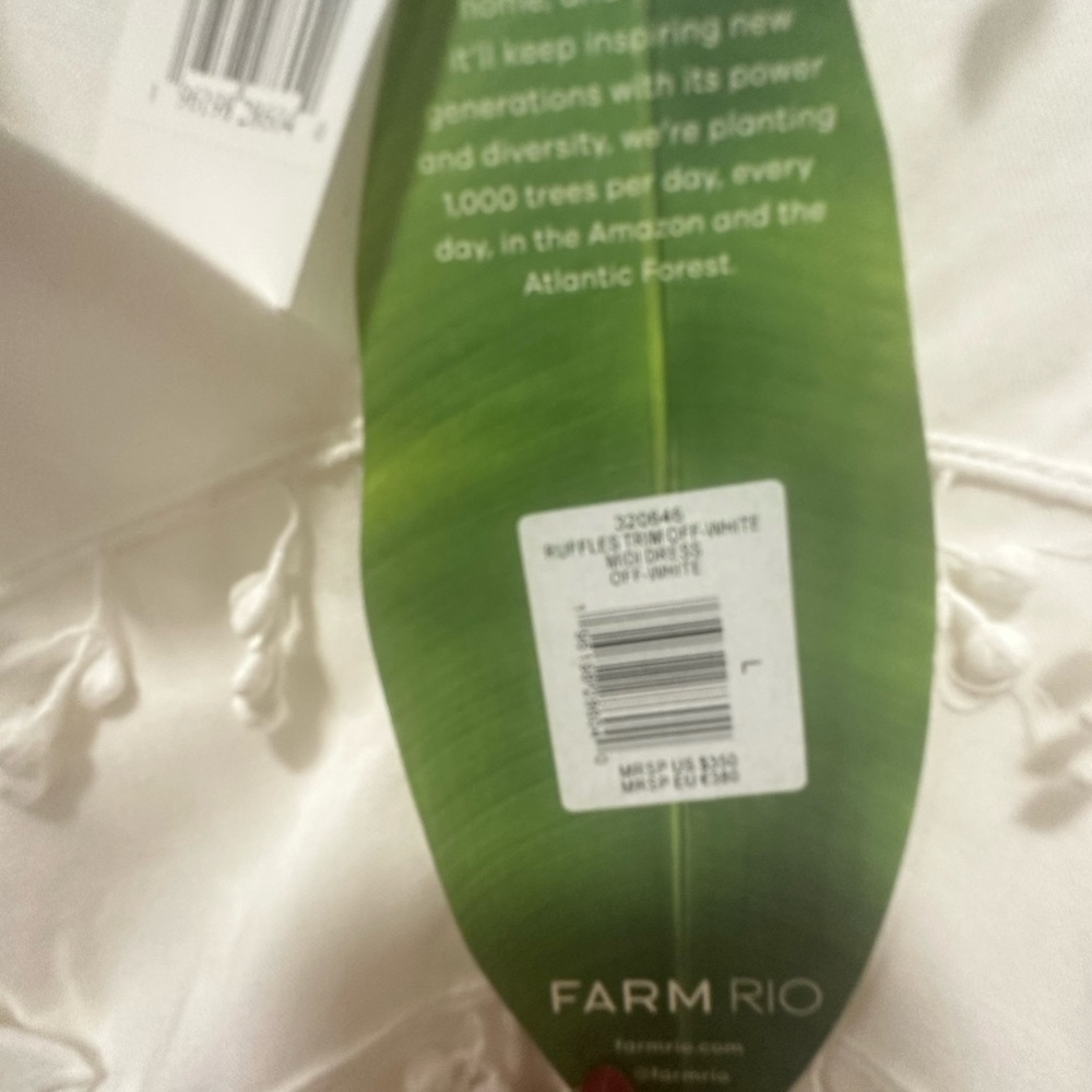 FARM Rio Ivory Tiered Lace V‑Neck Midi Dress - Picture 5 of 5